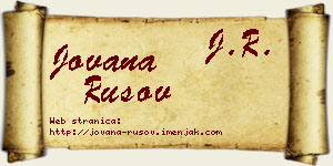 Jovana Rusov vizit kartica